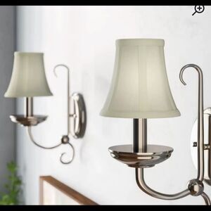 HOME | Mini Chandelier Sconce Silk Lampshades - Gray - Set of 4